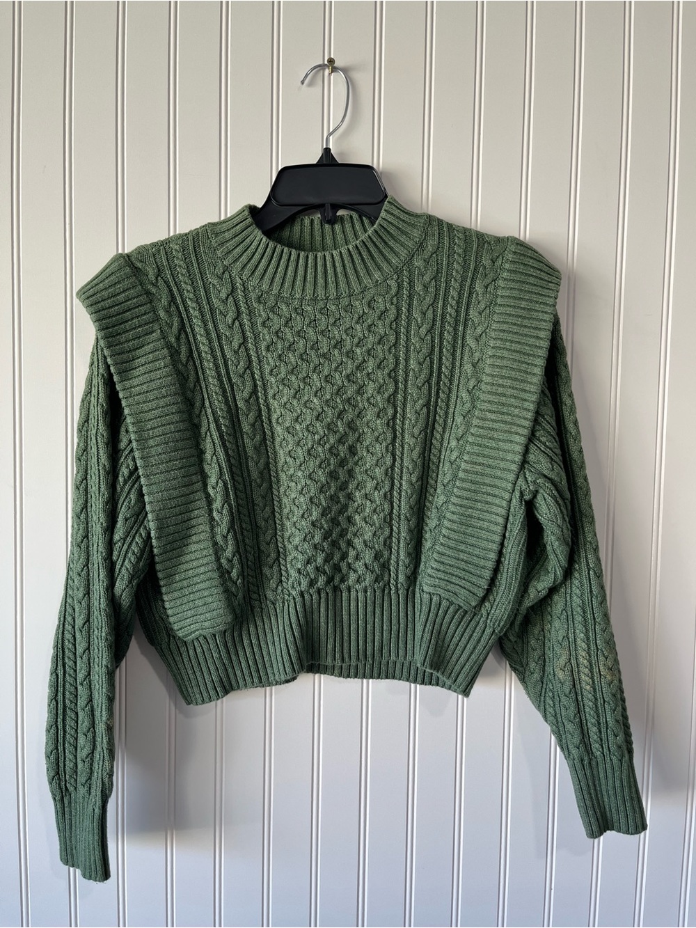 Green Cable Knit Sweater - Classic Women's Crewneck - Picture 6 of 10